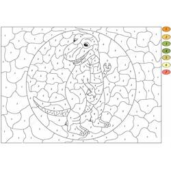 Dessin à colorier: Magique Dinosaure (Coloriage numéroté) #216750 - Coloriages à Imprimer Gratuits
