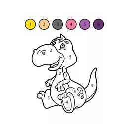 Dessin à colorier: Magique Dinosaure (Coloriage numéroté) #216751 - Coloriages à Imprimer Gratuits