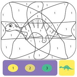 Dessin à colorier: Magique Dinosaure (Coloriage numéroté) #216752 - Coloriages à Imprimer Gratuits