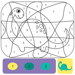 Dessin à colorier: Magique Dinosaure (Coloriage numéroté) #216753 - Coloriages à Imprimer Gratuits