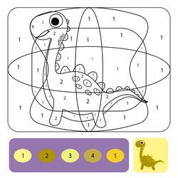 Dessin à colorier: Magique Dinosaure (Coloriage numéroté) #216754 - Coloriages à Imprimer Gratuits