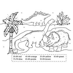 Dessin à colorier: Magique Dinosaure (Coloriage numéroté) #216756 - Coloriages à Imprimer Gratuits