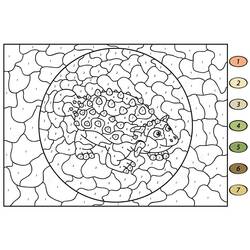 Dessin à colorier: Magique Dinosaure (Coloriage numéroté) #216759 - Coloriages à Imprimer Gratuits