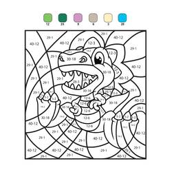 Dessin à colorier: Magique Dinosaure (Coloriage numéroté) #216761 - Coloriages à Imprimer Gratuits