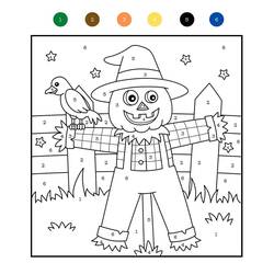Dessin à colorier: Magique Halloween (Coloriage numéroté) #198014 - Coloriages à Imprimer Gratuits