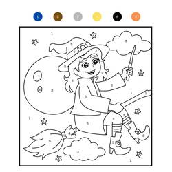 Dessin à colorier: Magique Halloween (Coloriage numéroté) #198015 - Coloriages à Imprimer Gratuits
