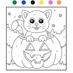 Dessin à colorier: Magique Halloween (Coloriage numéroté) #198016 - Coloriages à Imprimer Gratuits