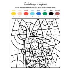 Dessin à colorier: Magique Halloween (Coloriage numéroté) #198020 - Coloriages à Imprimer Gratuits