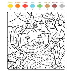 Dessin à colorier: Magique Halloween (Coloriage numéroté) #198021 - Coloriages à Imprimer Gratuits