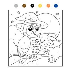 Dessin à colorier: Magique Halloween (Coloriage numéroté) #198024 - Coloriages à Imprimer Gratuits