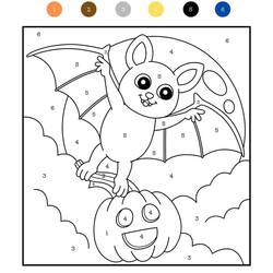 Dessin à colorier: Magique Halloween (Coloriage numéroté) #198025 - Coloriages à Imprimer Gratuits
