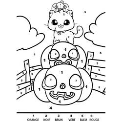 Dessin à colorier: Magique Halloween (Coloriage numéroté) #198028 - Coloriages à Imprimer Gratuits