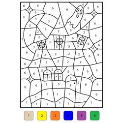 Dessin à colorier: Magique Halloween (Coloriage numéroté) #198029 - Coloriages à Imprimer Gratuits