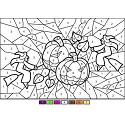 Dessin à colorier: Magique Halloween (Coloriage numéroté) #198032 - Coloriages à Imprimer Gratuits