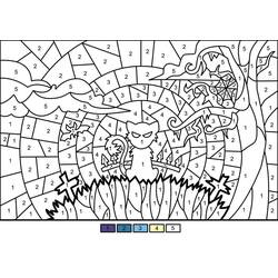 Dessin à colorier: Magique Halloween (Coloriage numéroté) #198034 - Coloriages à Imprimer Gratuits