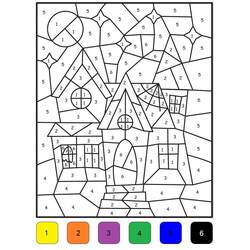 Dessin à colorier: Magique Halloween (Coloriage numéroté) #198036 - Coloriages à Imprimer Gratuits