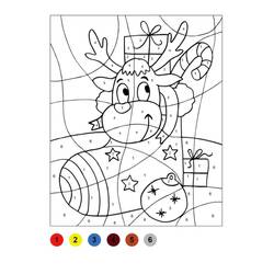Dessin à colorier: Magique Noël (Coloriage numéroté) #200727 - Coloriages à Imprimer Gratuits