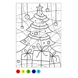 Dessin à colorier: Magique Noël (Coloriage numéroté) #200729 - Coloriages à Imprimer Gratuits