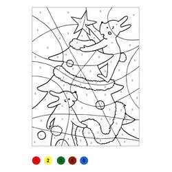 Dessin à colorier: Magique Noël (Coloriage numéroté) #200740 - Coloriages à Imprimer Gratuits