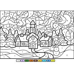 Dessin à colorier: Magique Noël (Coloriage numéroté) #200747 - Coloriages à Imprimer Gratuits