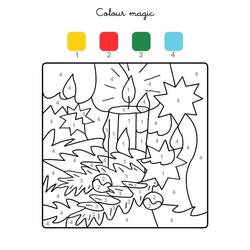 Dessin à colorier: Magique Noël (Coloriage numéroté) #200754 - Coloriages à Imprimer Gratuits