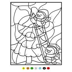 Dessin à colorier: Magique Noël (Coloriage numéroté) #200757 - Coloriages à Imprimer Gratuits