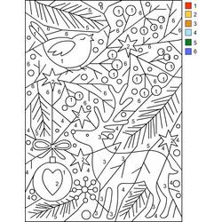 Dessin à colorier: Magique Noël (Coloriage numéroté) #200766 - Coloriages à Imprimer Gratuits