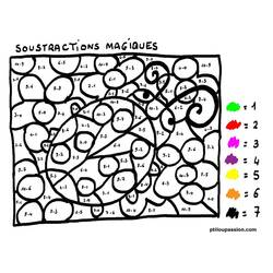 Dessin à colorier: Magique Soustraction (Coloriage numéroté) #182662 - Coloriages à Imprimer Gratuits