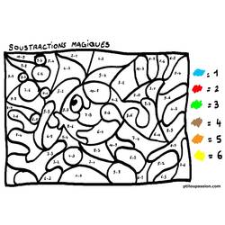 Dessin à colorier: Magique Soustraction (Coloriage numéroté) #182663 - Coloriages à Imprimer Gratuits