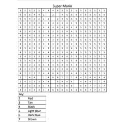 Dessin à colorier: Mario Coloriage par Numéro (Coloriage numéroté) #177924 - Coloriages à Imprimer Gratuits