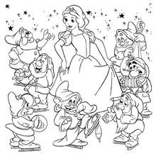 Dessins à colorier: Blanche Neige et les Sept Nains - Coloriages à Imprimer Gratuits