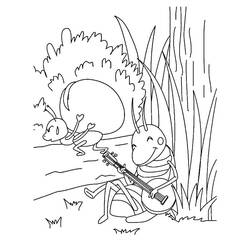 Dessin à colorier: La Cigale et la Fourmi (Contes et Histoires) #191430 - Coloriages à Imprimer Gratuits
