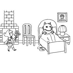 Dessin à colorier: Le Petit Chaperon rouge (Contes et Histoires) #205987 - Coloriages à Imprimer Gratuits