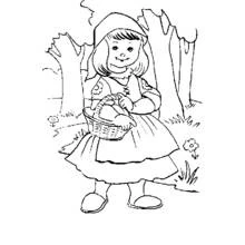 Dessin à colorier: Le Petit Chaperon rouge (Contes et Histoires) #49185 - Coloriages à Imprimer Gratuits