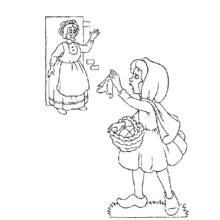 Dessin à colorier: Le Petit Chaperon rouge (Contes et Histoires) #49201 - Coloriages à Imprimer Gratuits