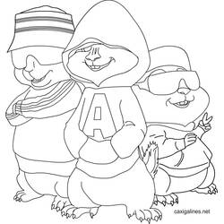 Dessin à colorier: Alvin et les Chipmunks (Dessins animés et séries animées) #128298 - Coloriages à Imprimer Gratuits