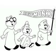 Illustration au trait Alvin et les Chipmunks (Dessins animés et séries animées) #128355 prête à colorier
