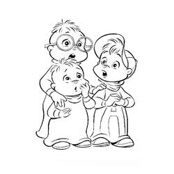 Illustration au trait Alvin et les Chipmunks (Dessins animés et séries animées) #203420 prête à colorier