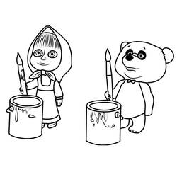 Dessin à colorier: Masha Et Michka (Dessins animés et séries animées) #215915 - Coloriages à Imprimer Gratuits