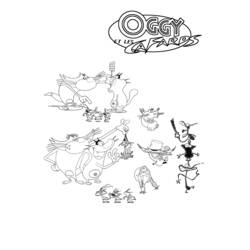 Coloriage Oggy et les Caffards (Dessins animés et séries animées) #37911 à imprimer et colorier