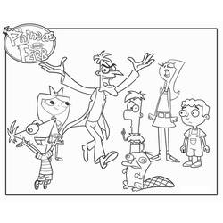 Dessin à colorier: Phinéas et Ferb (Dessins animés et séries animées) #207742 - Coloriages à Imprimer Gratuits