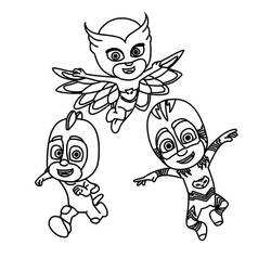 Dessin à colorier: Pyjamasques (Dessins animés et séries animées) #175837 - Coloriages à Imprimer Gratuits