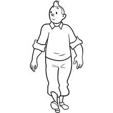 Dessin à colorier: Tintin (Dessins animés et séries animées) #25771 - Coloriages à Imprimer Gratuits