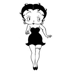 Dessin à colorier: Betty Boop (Dessins Animés) #26066 - Coloriages à Imprimer