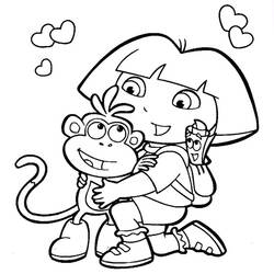 Dessin à colorier: Dora l'Exploratrice (Dessins Animés) #29713 - Coloriages à imprimer