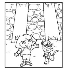 Dessin à colorier: Dora l'Exploratrice (Dessins Animés) #29727 - Coloriages à Imprimer Gratuits