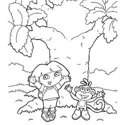 Dessin à colorier: Dora l'Exploratrice (Dessins Animés) #29754 - Coloriages à Imprimer Gratuits