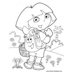 Dessin à colorier: Dora l'Exploratrice (Dessins Animés) #29760 - Coloriages à Imprimer Gratuits