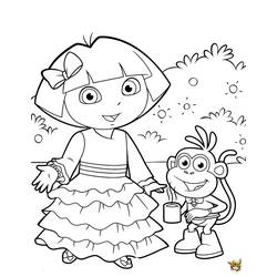 Dessin à colorier: Dora l'Exploratrice (Dessins Animés) #29827 - Coloriages à imprimer