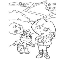 Dessin à colorier: Dora l'Exploratrice (Dessins Animés) #29859 - Coloriages à Imprimer Gratuits